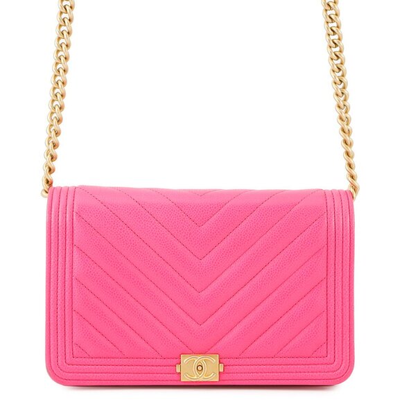 CHANEL Handbags - CHANEL Pink Logo Wallet